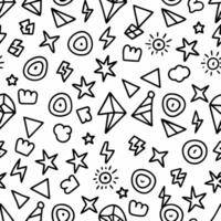 seamless pattern with black and white geometric shapes vector