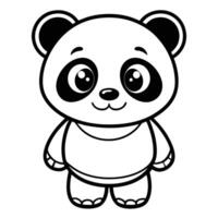 panda bear coloring pages for kids vector