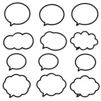 a set of speech bubbles with different shapes vector