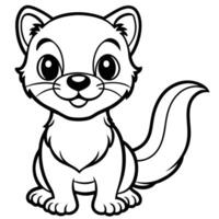 a cartoon cat with big eyes and a white background vector