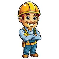 cartoon construction worker with a smile vector