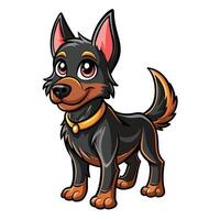 a cartoon dog with a collar and a collar vector