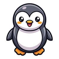 a cartoon penguin with a big smile vector