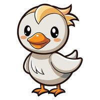 a cartoon duck with a big beak and a big head vector