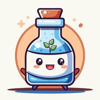 a cartoon character with a plant in a bottle vector