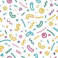 seamless pattern with colorful shapes and lines vector