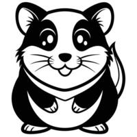 a cartoon hamster with a bow on its head vector