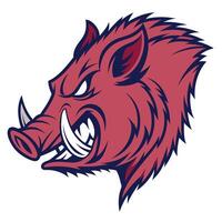 the head of an angry red boar vector