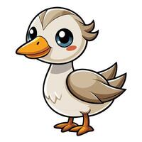 a cartoon duck with big eyes and a big beak vector