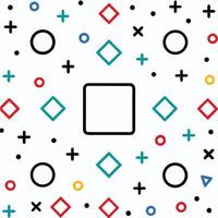 a square with colorful circles and squares vector