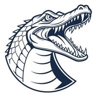 an alligator head with open mouth vector