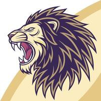 lion head with open mouth and open mouth vector