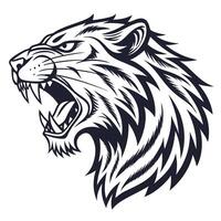 a roaring lion head on a white background vector