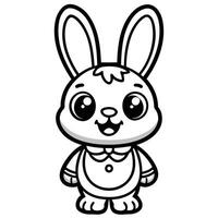 a cartoon bunny with a bow tie and bow tie vector