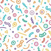 seamless pattern with colorful shapes and lines vector