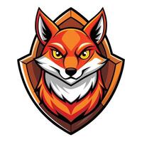 a fox head on a shield vector