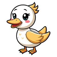 cartoon duck with big eyes and a big mouth vector