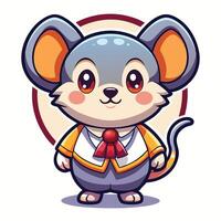 a cartoon mouse dressed in a suit and tie vector