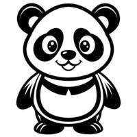 a panda bear is standing in front of a white background vector