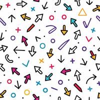 a colorful pattern with arrows and other shapes vector
