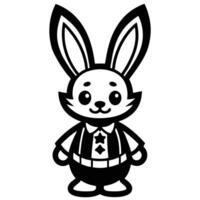 a cartoon rabbit in a suit and tie vector