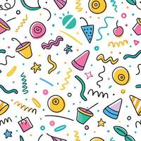 seamless pattern with colorful party items vector