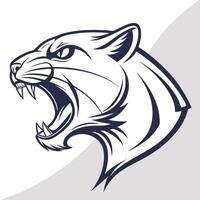 a panther head with its mouth open vector