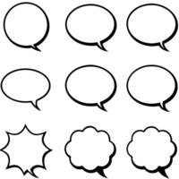 a set of speech bubbles with different shapes vector
