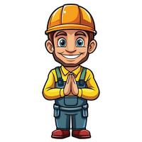 cartoon construction worker with a smile vector