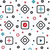 a seamless pattern with different icons and buttons vector