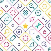 a colorful pattern with icons and symbols vector