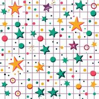 a star pattern with colorful dots and stars vector