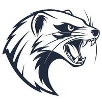 mascot head of ferret with open mouth vector