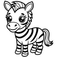 a cartoon zebra standing in front of a white background vector