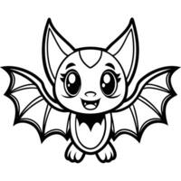 a cartoon bat with big eyes and wings vector