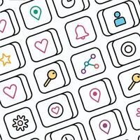 a seamless pattern with icons and symbols vector