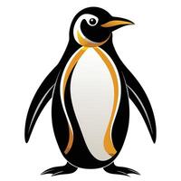 a penguin with a black and orange stripe on its back vector