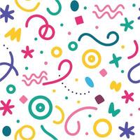 a colorful pattern with various shapes and symbols vector