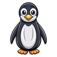 a cartoon penguin standing on a white background vector