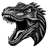 a t - rex head with its mouth open vector