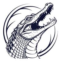 illustration of a crocodile head with open mouth vector