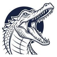 an alligator head with its mouth open vector
