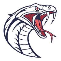 an illustration of a cobra head with its mouth open vector