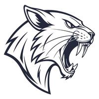 a black and white illustration of a panther head vector