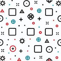 a seamless pattern with black and white squares and circles vector