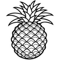 pineapple coloring pages vector