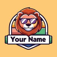 a lion wearing sunglasses with the word vector