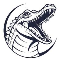 a crocodile head with open mouth and teeth vector