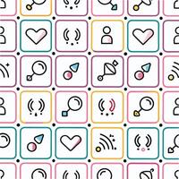 a colorful pattern with icons and icons vector
