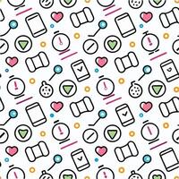 a seamless pattern with various icons and symbols vector
